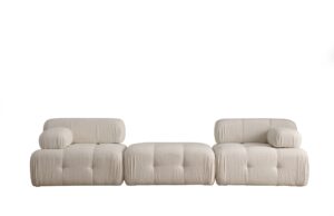 Hanah Home Třímístná pohovka s pufem DOBLO krémová 315 cm