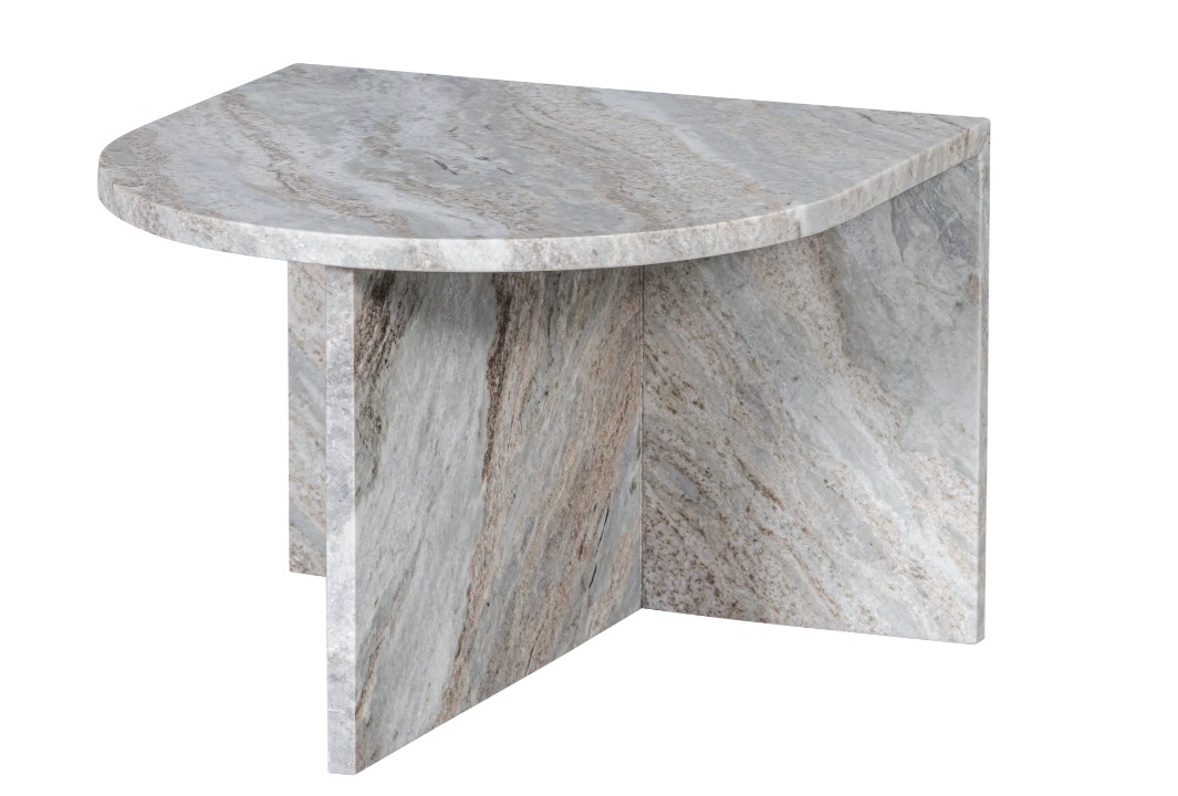 BePureHome Oválný odkládací stolek XHAIL mramor 50x50 cm