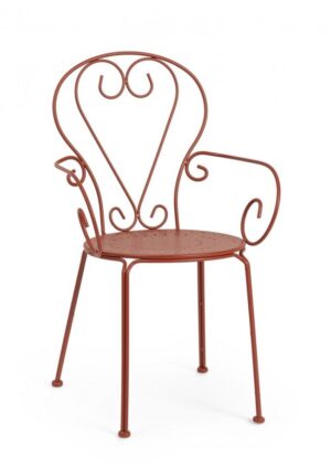 BIZZOTTO Zahradní kovová židle ETIENNE cihlová