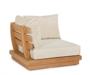 BIZZOTTO Rohové zahradní křeslo DELGADA krémové