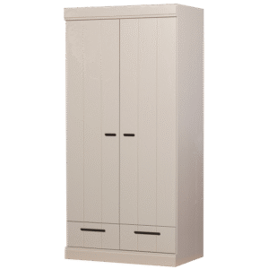 WOOOD Šatní skříň CONNECT světlá se zásuvkami