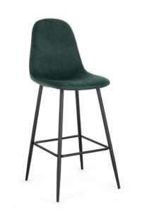 BIZZOTTO Barová židle NEW IRELIA zelená se sametovým efektem