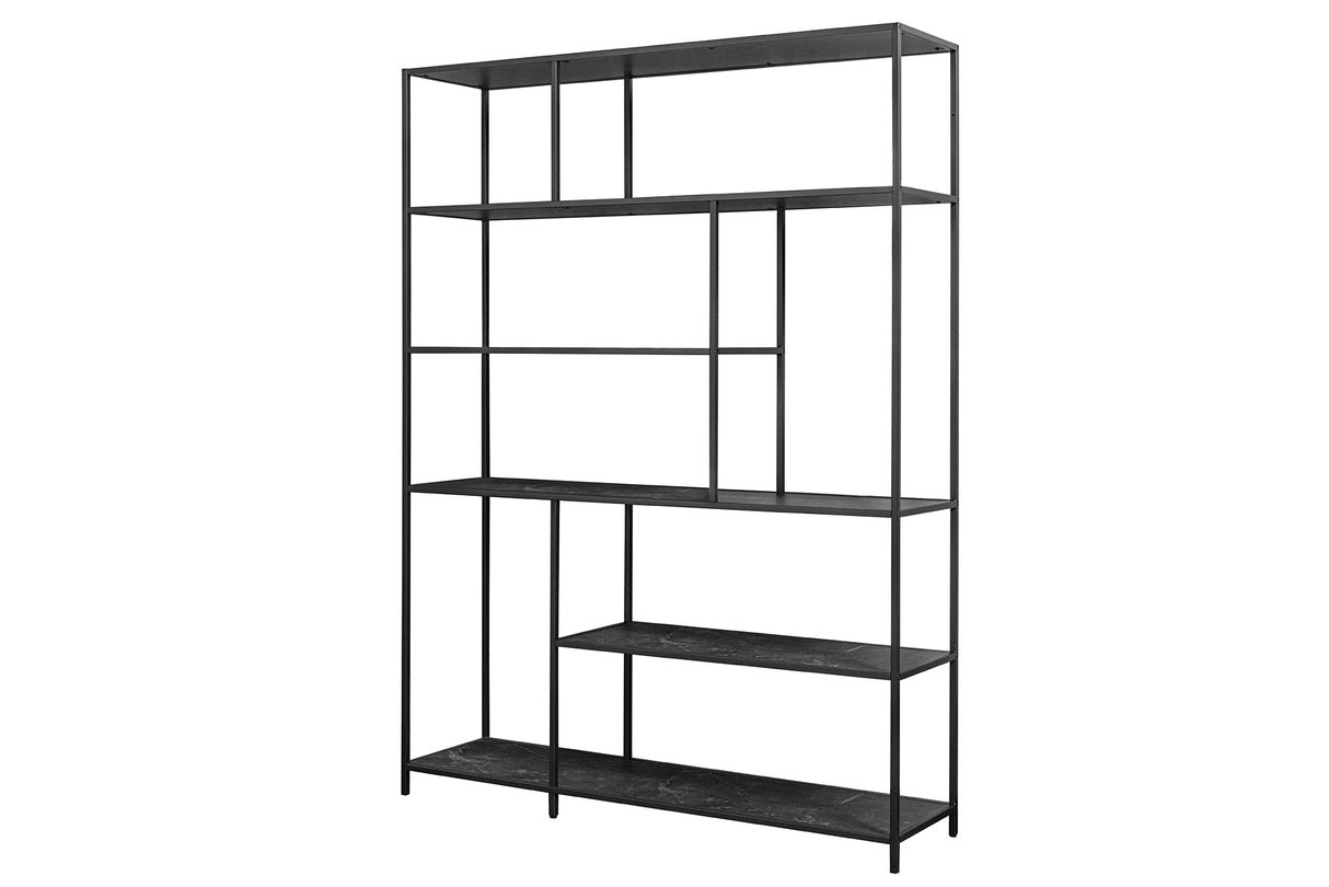 Invicta Kovová knihovna SLIM LINE 185x135 černá cm