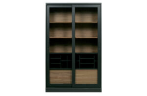 WOOOD Prosklená vitrína JAMES tmavý