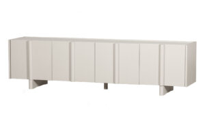 WOOOD Dřevěný TV stolek BASU bílošedý