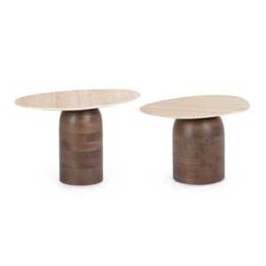 BIZZOTTO Set dvou konferenčních stolků YANISHA hnědý