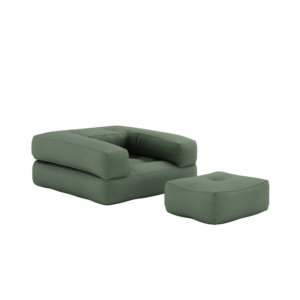 KARUP DESIGN Rozkládací křeslo CUBE 3v1 olivové