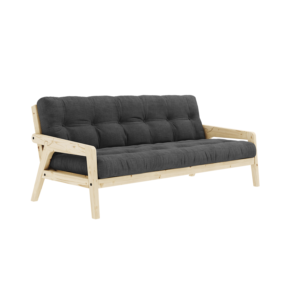 KARUP DESIGN Dřevěná rozkládací pohovka GRAB tmavě šedá 204 cm