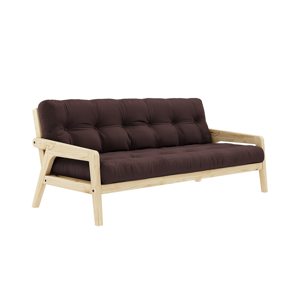 KARUP DESIGN Dřevěná rozkládací pohovka GRAB tmavě hnědá 204 cm