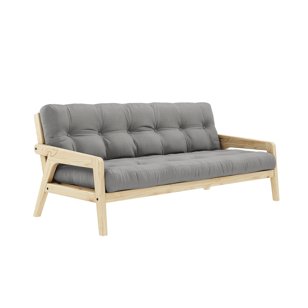KARUP DESIGN Dřevěná rozkládací pohovka GRAB šedá 204 cm