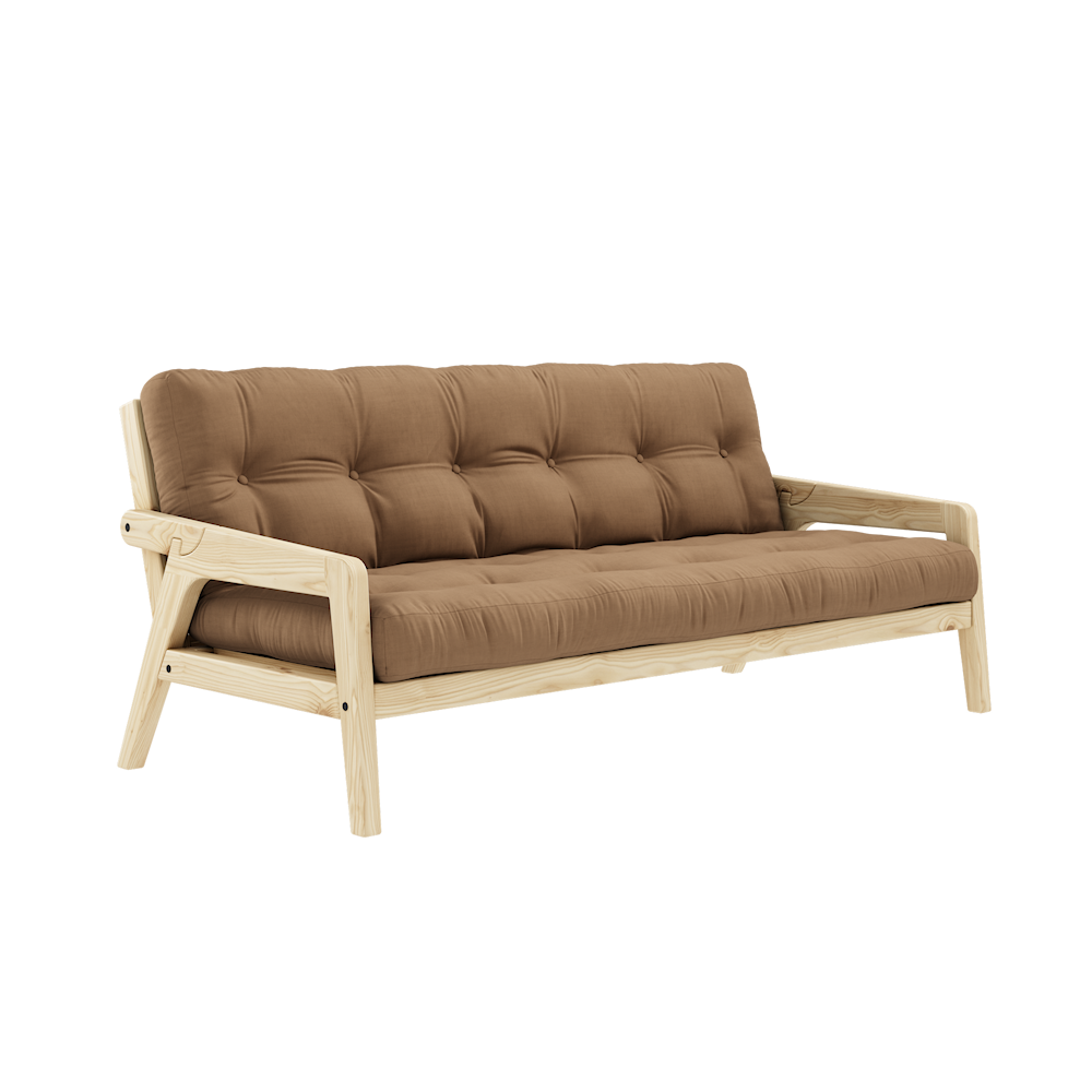 KARUP DESIGN Dřevěná rozkládací pohovka GRAB mocca 204 cm