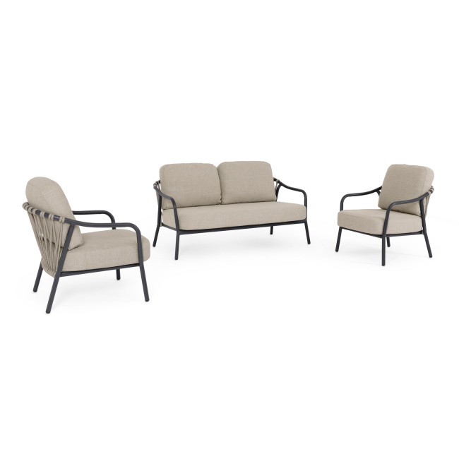 BIZZOTTO Zahradní set pohovky a křesel EDVIGE černý