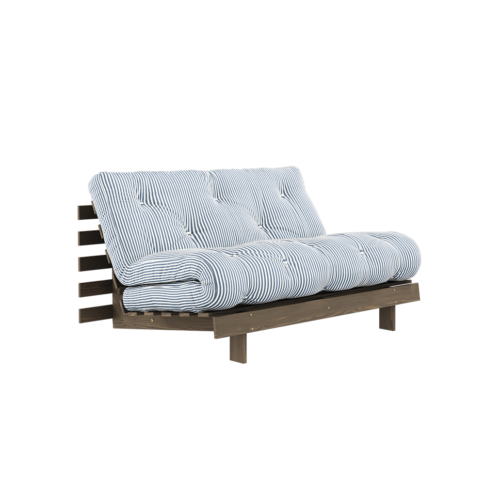 KARUP DESIGN Námořnická rozkládací pohovka ROOTS s konstrukcí z tmavě hnědého dřeva 140x200 cm
