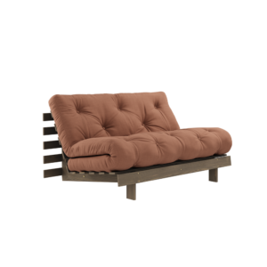 KARUP DESIGN Hnědá rozkládací pohovka ROOTS s konstrukcí z tmavě hnědého dřeva 140x200 cm