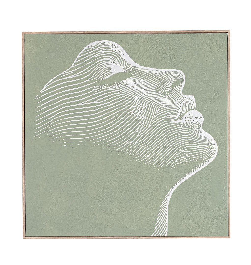BIZZOTTO Zelený obraz v rámu 60 x 60 cm s profilem vlevo